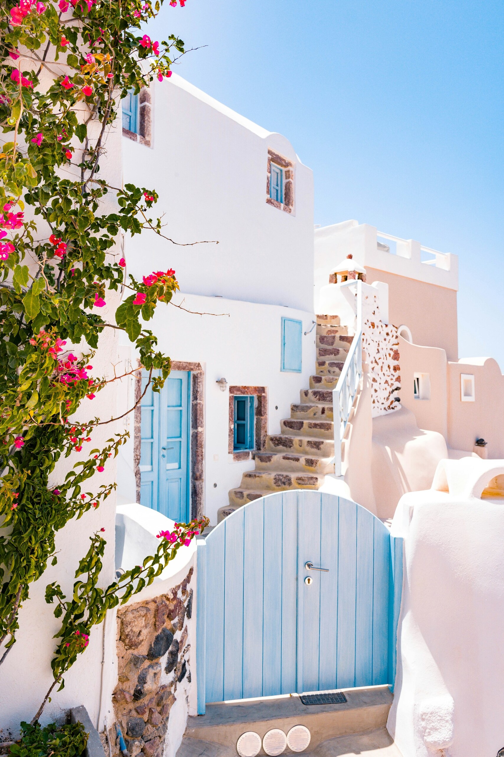 Mediterranean blue gate — authentic coastal style